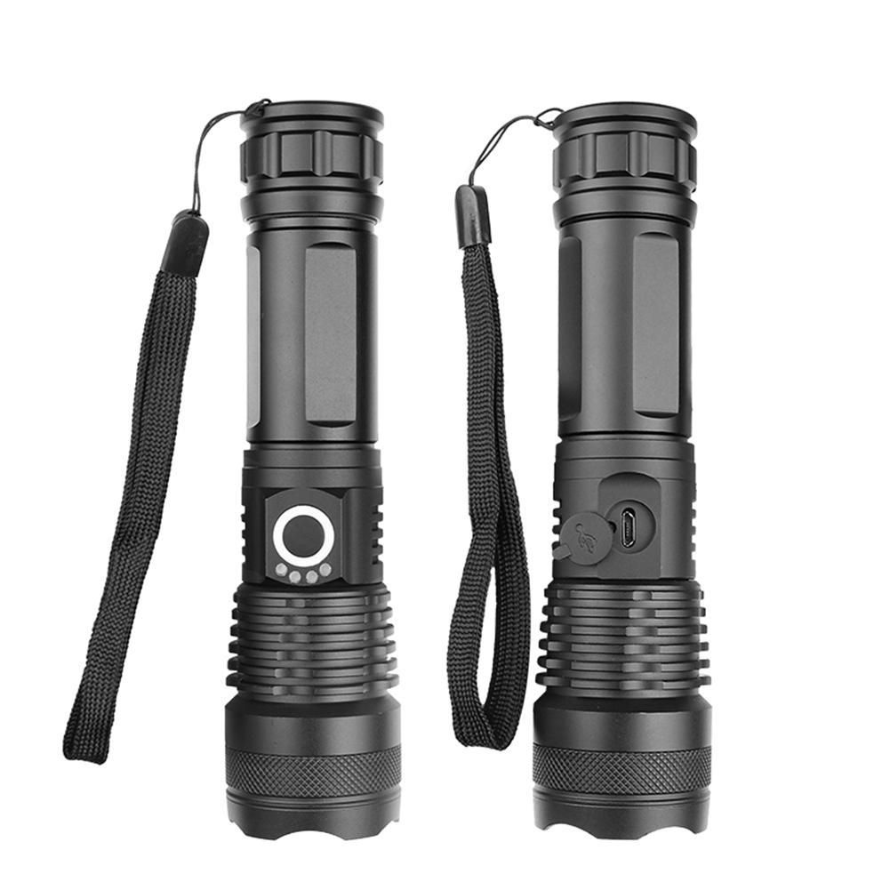 LB LED XHP50 Telescopic Focusing Flashlight High Light Torch with Power Display. 