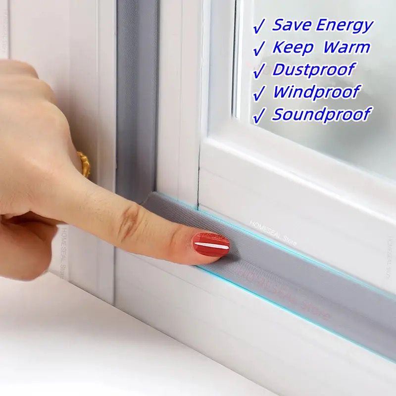 Window Seal Tape, Self-adhesive gap sealer, Windproof Foam Door Dust Stopper Rubber Strip for Sliding Windows 2Meter. 