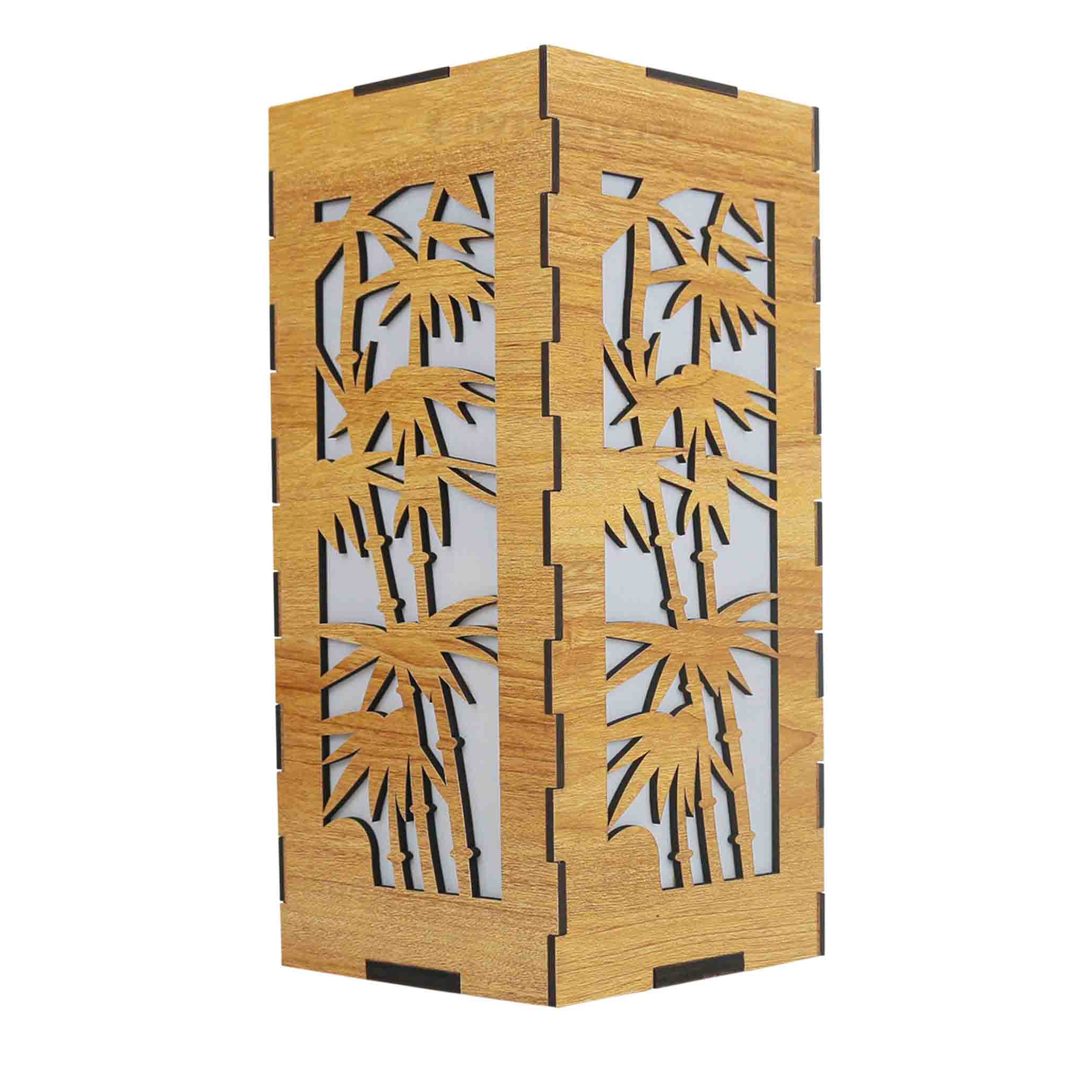 Bamboo Garden Style Wooden Table lamp Yellow - ICTL-045. 