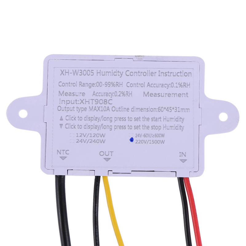 3X Digital Humidity Controller Hygrometer Humidity Control Switch 0-99%Rh Hygrostat with Humidity Sensor AC220V. 