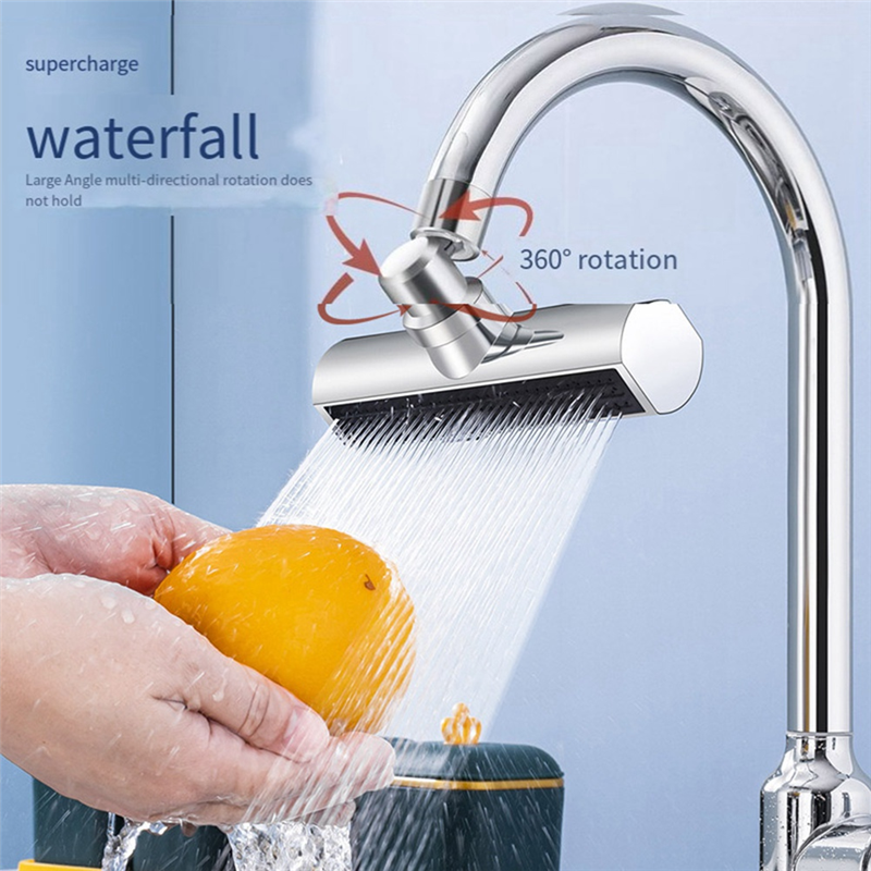 4 Modes Waterfall Bathroom Faucet Extenders 360° Spout Stream Sprayer Rainfall Sink Mixer Tap Nozzle Extension