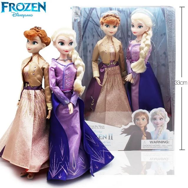 2Pcs Set 28Cm Toys Frozen Elsa Anna Figure Princess Doll Toys
