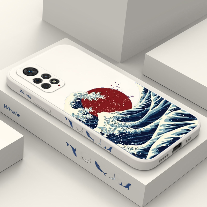 Red Sun Sea Waves Phone Case For Xiaomi Redmi Note 12 11 11S 10 10S 9S 9 Pro Plus Max 10C 12C 4G 5G Luxury Soft Silicone Cover