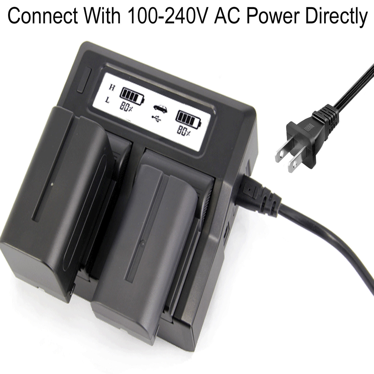Battery Charger for Panasonic HC-X1000EE, HC-X1000GC, HDC-Z10000GC, NV-GS1, NV-GS3, NV-GS4, NV-GS5, NV-GS11, NV-GS15 Camcorder. 