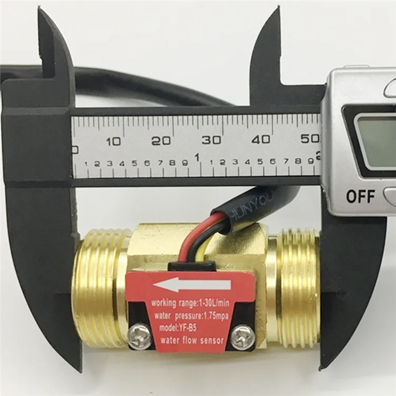 DN20 G3/4Inch Water Flow Sensor Switch DC5-18V 1-30L/Min Flow Meter for Industrial Control Liquid Circulating Replacement Spare Parts Accessories. 