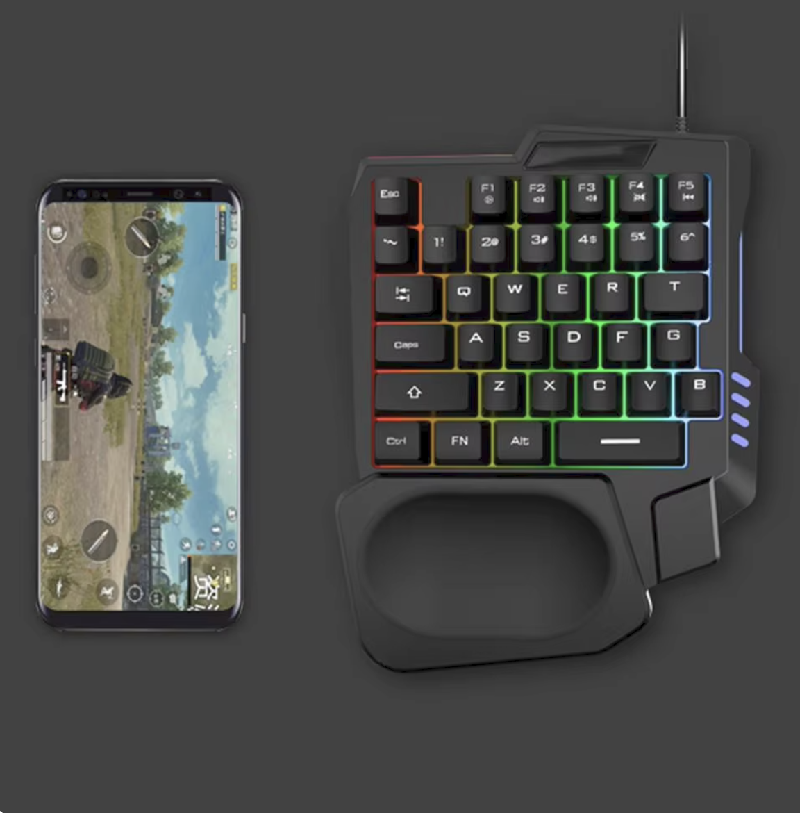 One-Handed Gaming Keyboard Half Keyboard Left Hand Keyboard Wired Gaming Keyboard With RGB Backlit And 35 Keys For Gamer Mini Gaming Keypad Portable Key. 