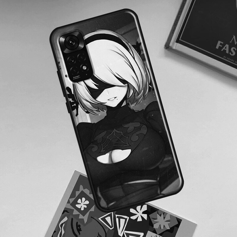 NieR Automata 2B Case For Xiaomi Redmi Note 12 Pro Plus 8 9 10 11 Pro 8T 9S 10S 11S 12S 9C 10A 10C 12C Cover. 
