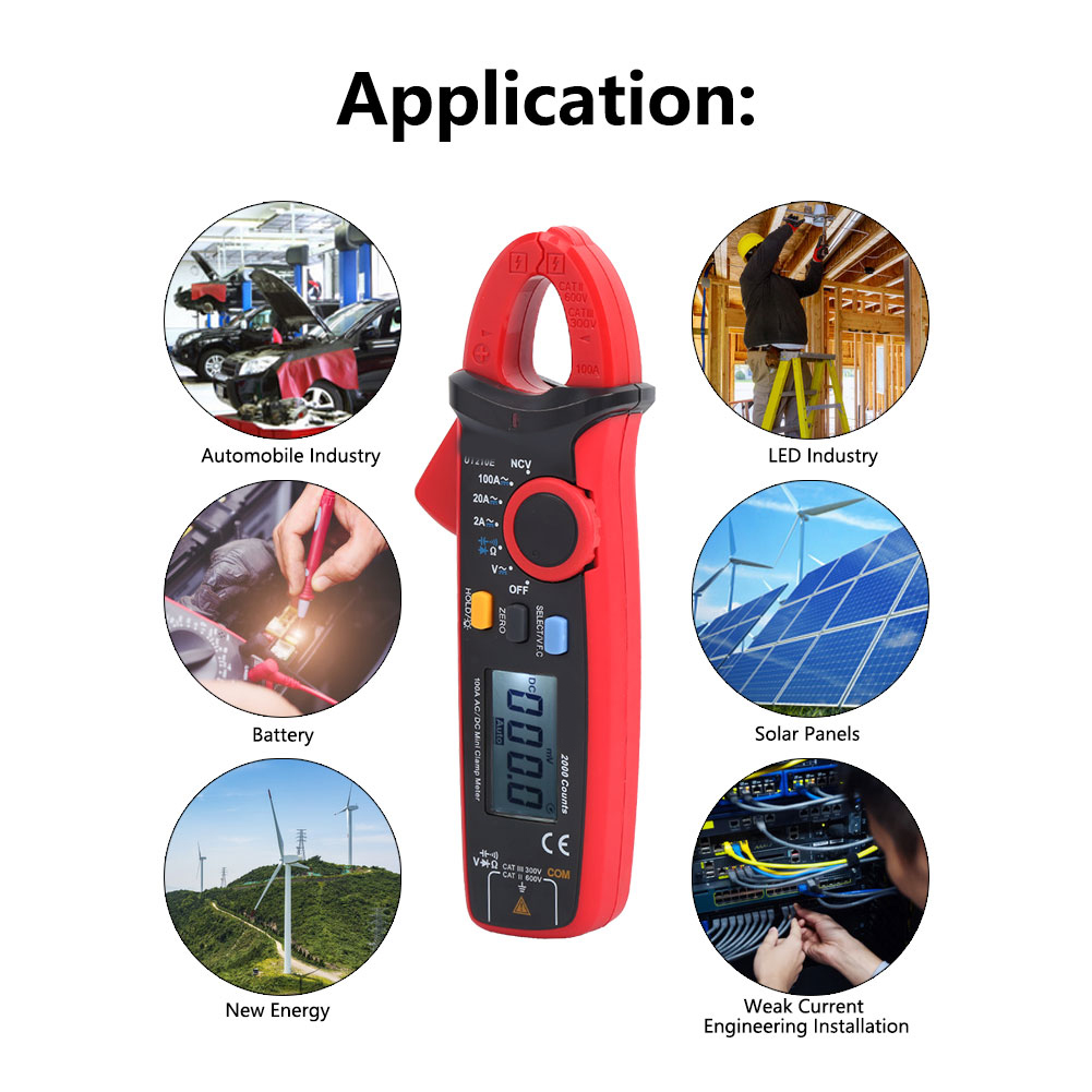 Clamp Meter]]UT210E]]Handheld Digital Multimeter Voltage Current Tster with VFC Function]]]]]RRT. 