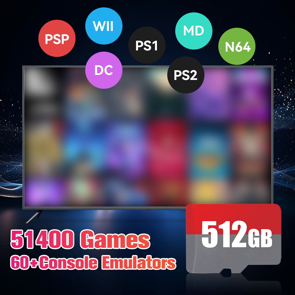 Batocera Gaming TF Card 512GB for Windows Memory Card For PC/MAC/Steam Deck/GDP WIN4 Handheld with 51400 Games For PS3/PS2/PS1. 