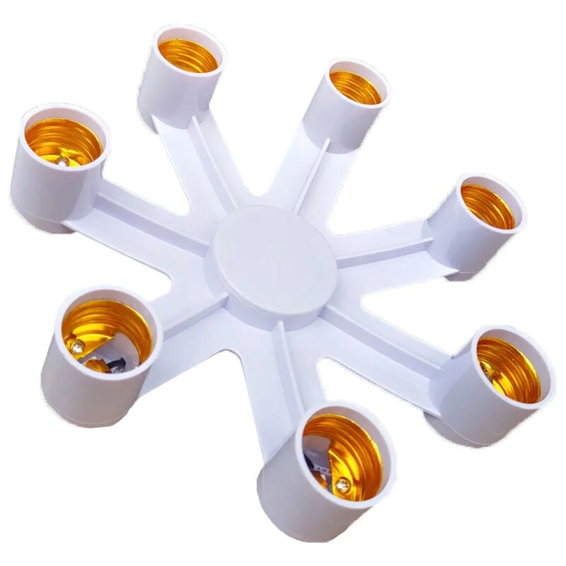 Universal E27 to 7E27 6E27 4E27 2E27 LED Light Lamp Holder 5E27 Screw Bulb Lamp Head Conversion 2E27 Extension Lamp Base White