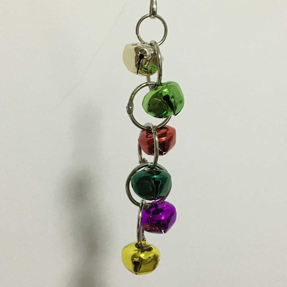 Bird Toys, Parrot Cage Hammock Hanging Bell Toy Colorful Swing Bell String Rattan Ball Bite String Toy 5pcs. 