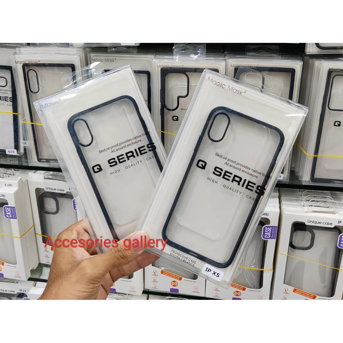 For iphone X / XS iPhone 10 Transparent Back Case QSeries Soft Hard Phone Cover Cases