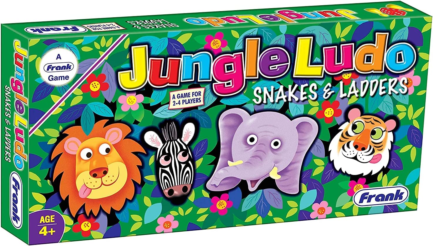 Imported Jungle Ludo, Snakes and Ladders 2-in-1 Game Play Set for 2-4 People