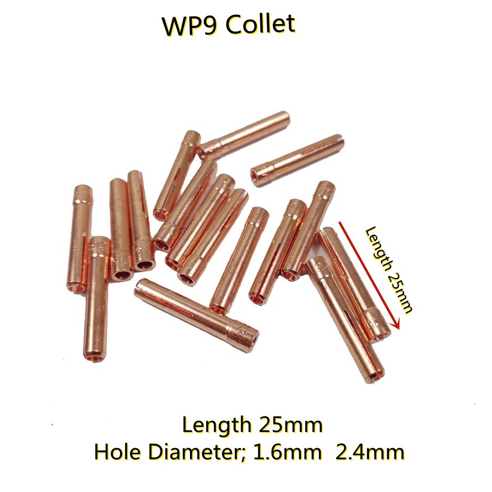 【VisioN Shop】24pcs Argon TIG Welding Torch Consumable 2.4mm 1.6mm TIG Tungsten Electrode Collet Alumina Nozzle for WP9 WP9V WP9FV TIG Torch. 