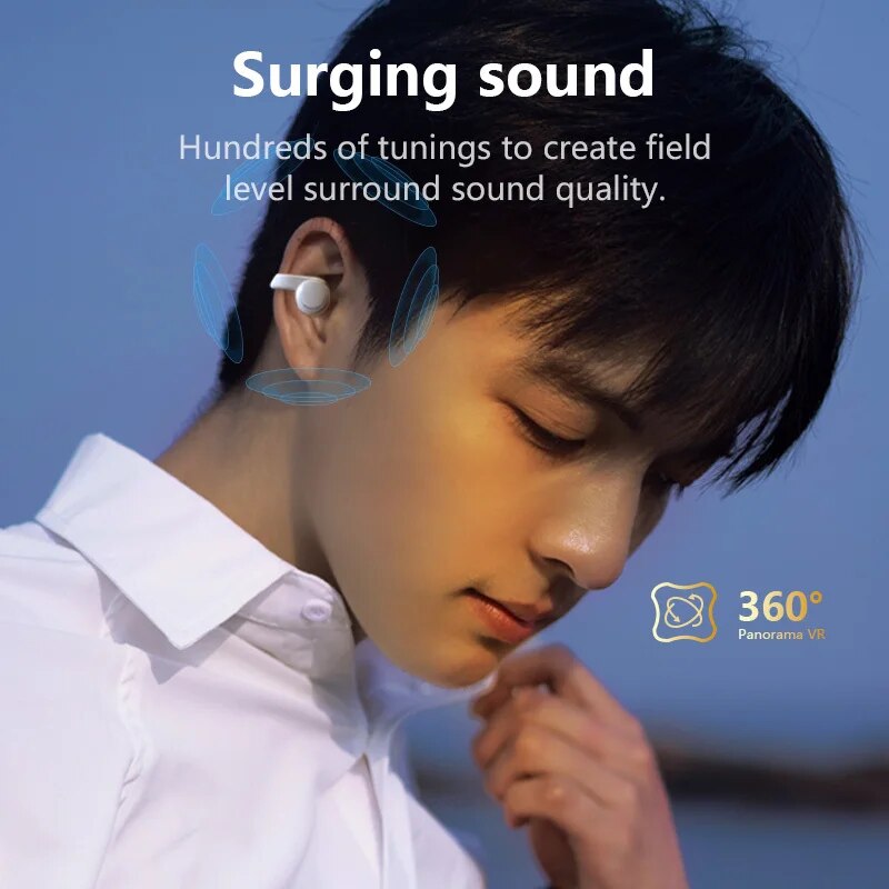 Xiaomi Mijia Original OWS Clip-on Wireless Earphones Low Latency ENC Noise Cancel Headset Long Life Game Bluetooth Headphones. 