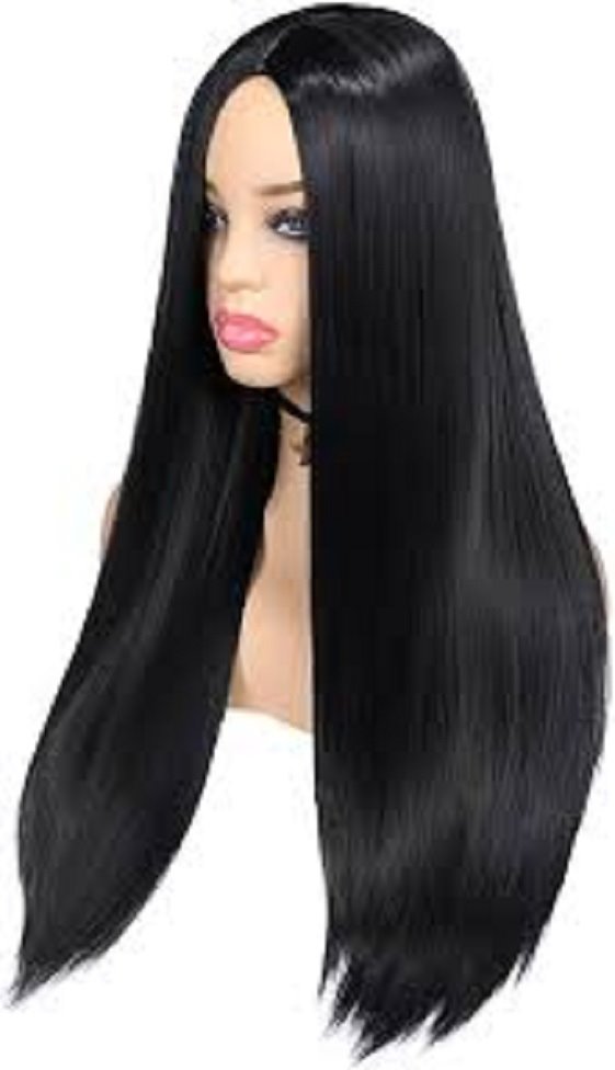 Women Long hair wigs black straight full wigs
