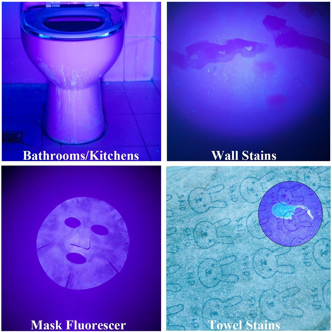 100 LED UV Flashlight Scorpion Detector Fluorescence Detector. 