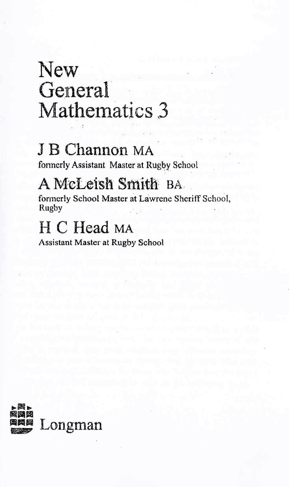 New General Mathematics 3. 