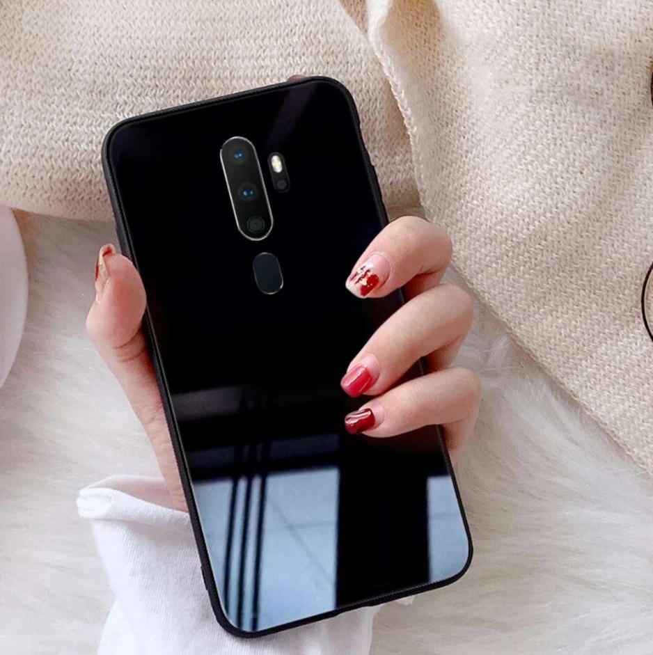 OPPO A5 2020 Case Tempered Glass with Soft Frame Shockproof Back Cover. 