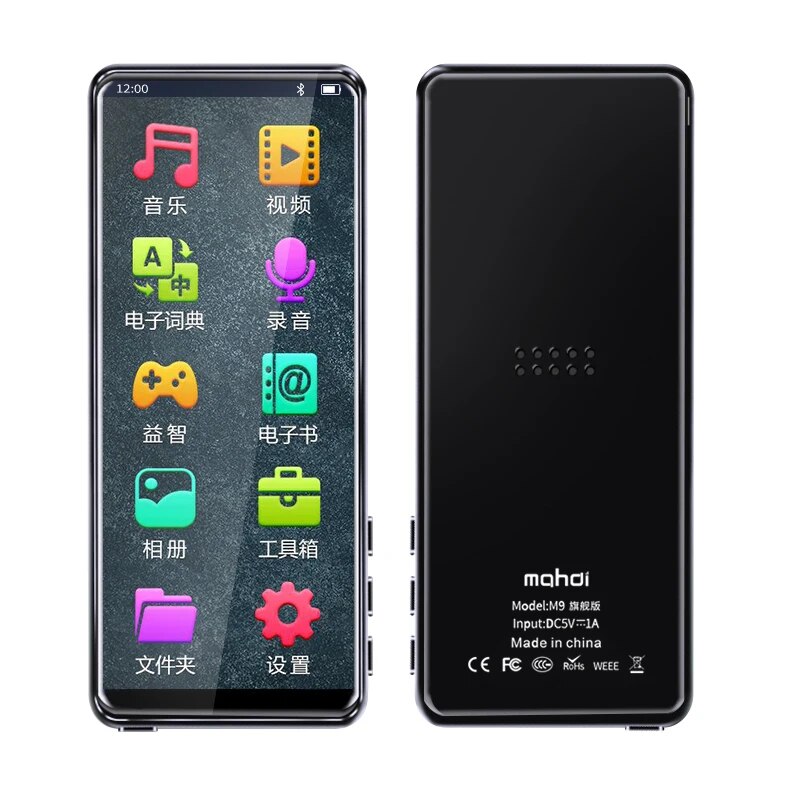 Mahdi M9 MP4 Player Bluetooth 5.0 Touch Screen 3.5 inch MP3 Player HIFI Music Player Support FM Radio E-book Video With Speaker. 