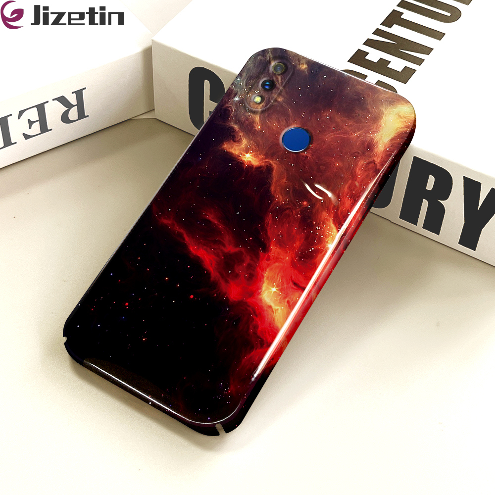 Jizetin for Realme 3 Back Cover Starry Sky Luxury Slim Hard Crashproof Mobile Phone Case For Boys Girls