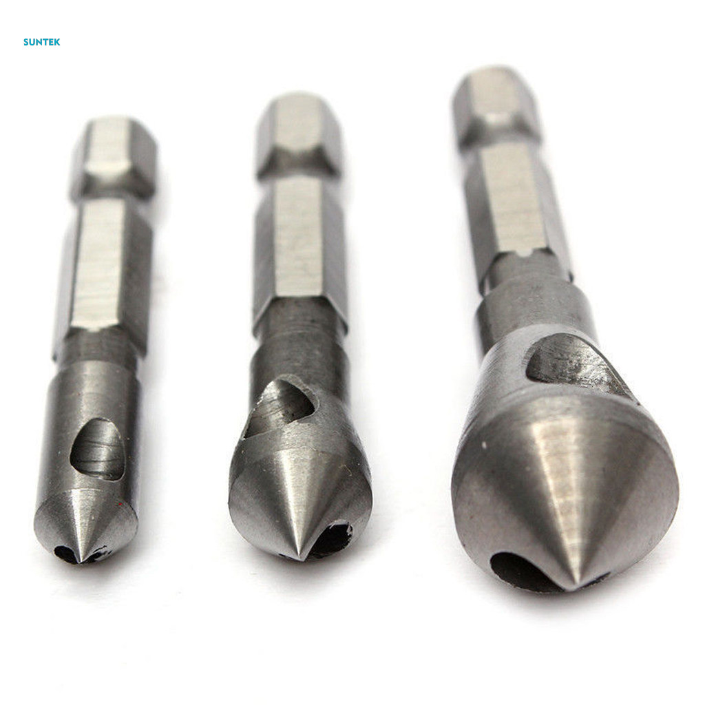 3 Pcs Countersink Drill Deburring Metal Hex Shank. 