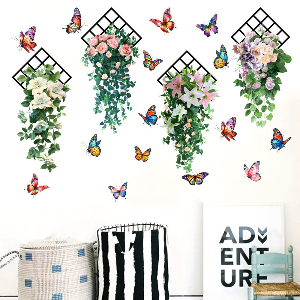 High quality Green Plants Wall Stickers 3D Self-adhesive Waterproof Wall Murals Sticker for Home Decor