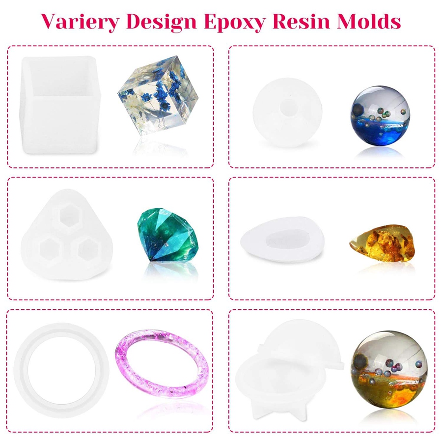 Resin Molds, 149 Pieces Silicone Resin Casting Molds and Tools Kit. 