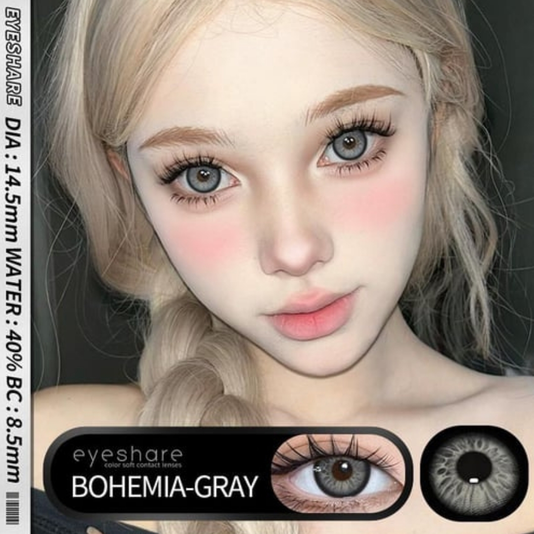 New Ksseye Bohemia Gray Color Contact Lens With Regular Kit Box For Men and Women. 1 Pair Ksseye Color Contact Lens For Eye Makeup and Cosmetics.Ksseye Bohemia Series. #bohemia. 