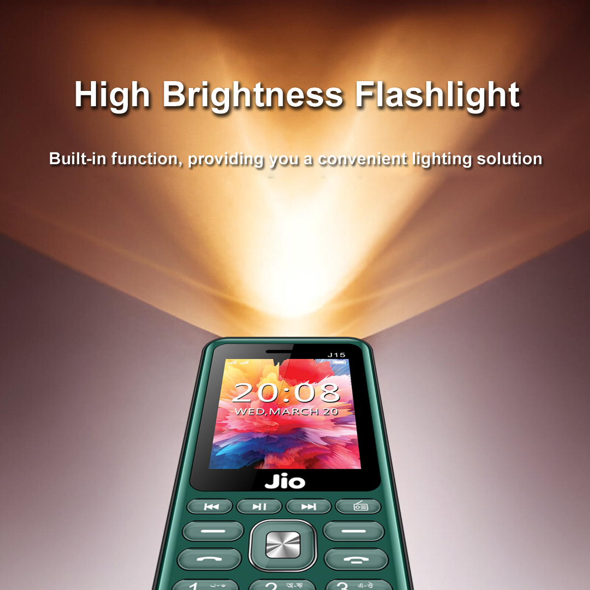 Jio J15 Max Dual SIM 2400mAh Feature Phone Display-2.4 Camera-VGA Big Torch Light Wireless FM Radio. 