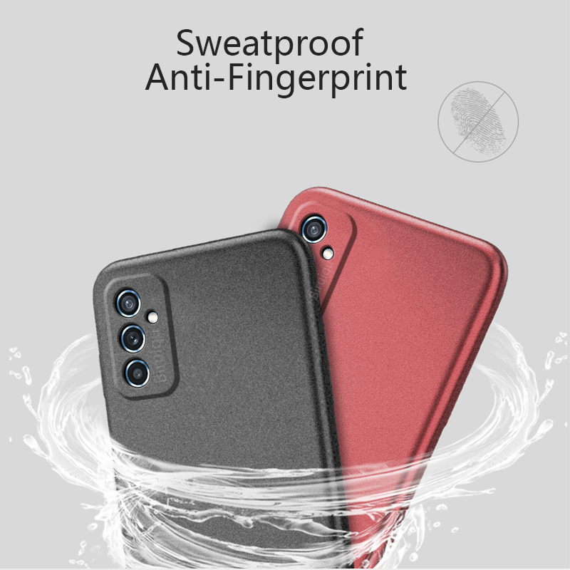 Tokifu For Samsung Galaxy M52 5G Back Cover Matte Simple Solid Color Soft Silicone TPU Case +Lanyard. 