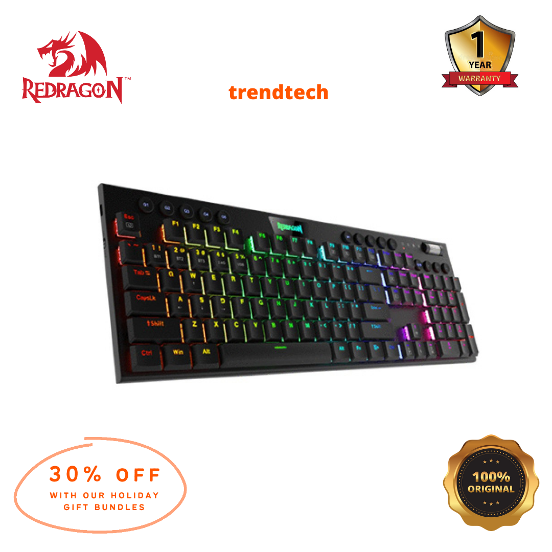 REDRAGON HORUS K618 RGB WIRELESS MECHANICAL GAMING KEYBOARD. 