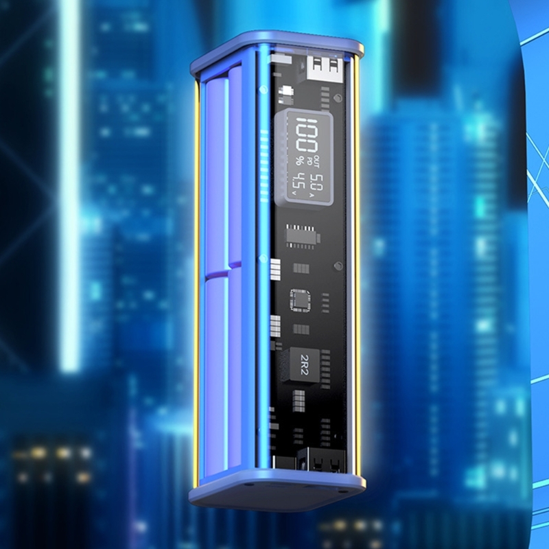 Professional PD22.5W DIY Battery Charger Case Fast Charging Case for 8PCS 18650 Polymer 20800mA Battery Charging Power Bank Box Battery Charger (Full Setup With Battery) V8. 