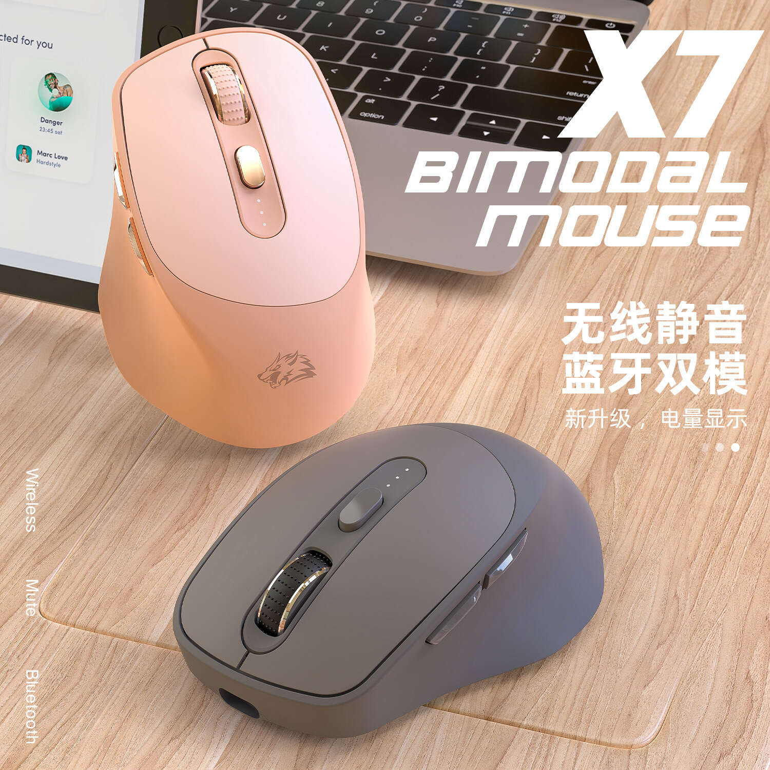 Free Wolf X7 Wireless Bluetooth Dual Mode Laptop Rechargeable Silent Office Gaming Mouse
