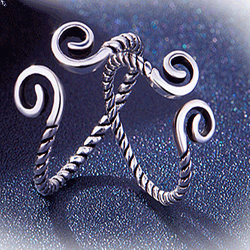 New open ring personalized braided twist tight hoop couple ring retro fashion Westward Journey ring