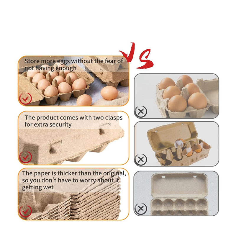 BRADOO 20 Pack Egg Cartons, Paper Pulp Square Egg Cartons Eggs, Egg Cartons Container Empty Egg Tray Pulp Egg Holder. 