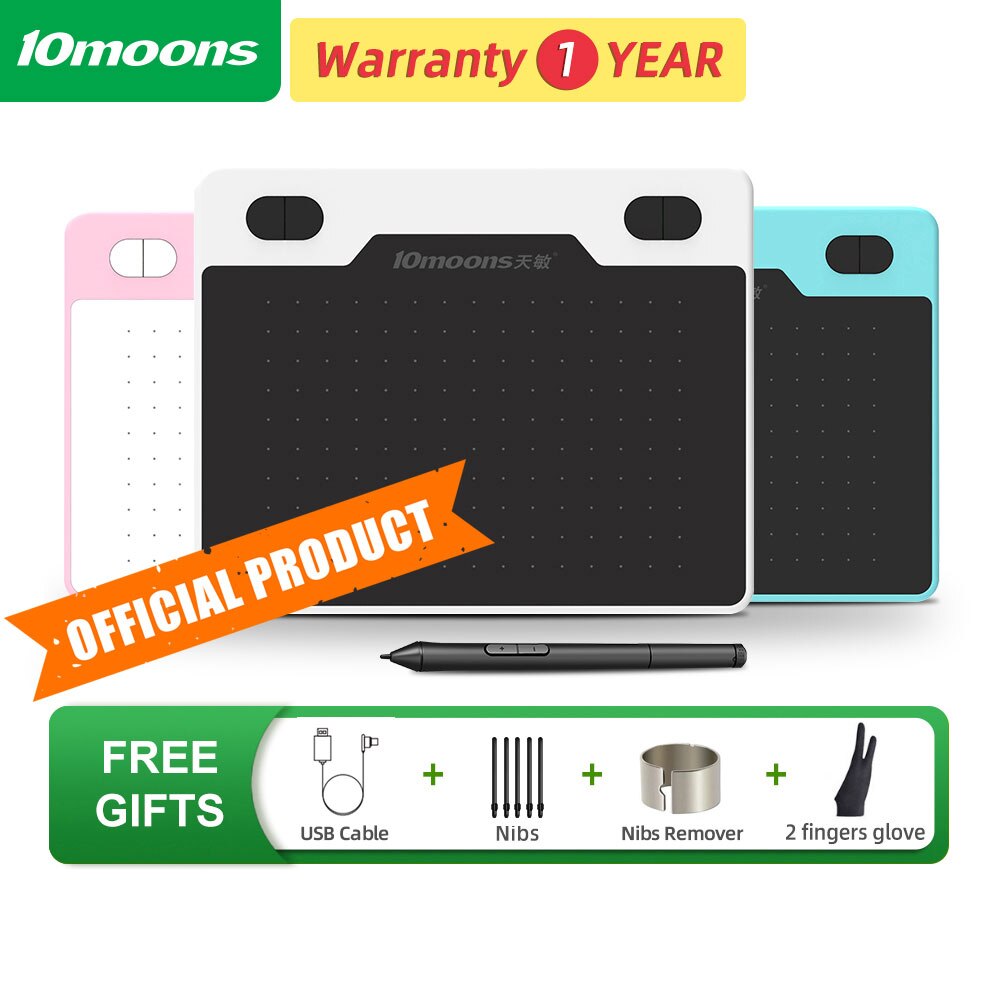 10moons T503 Ultra-Light Graphic Drawing Tablet Signature Pad 8192 Levels No Need Charge Pen For Android Device. 