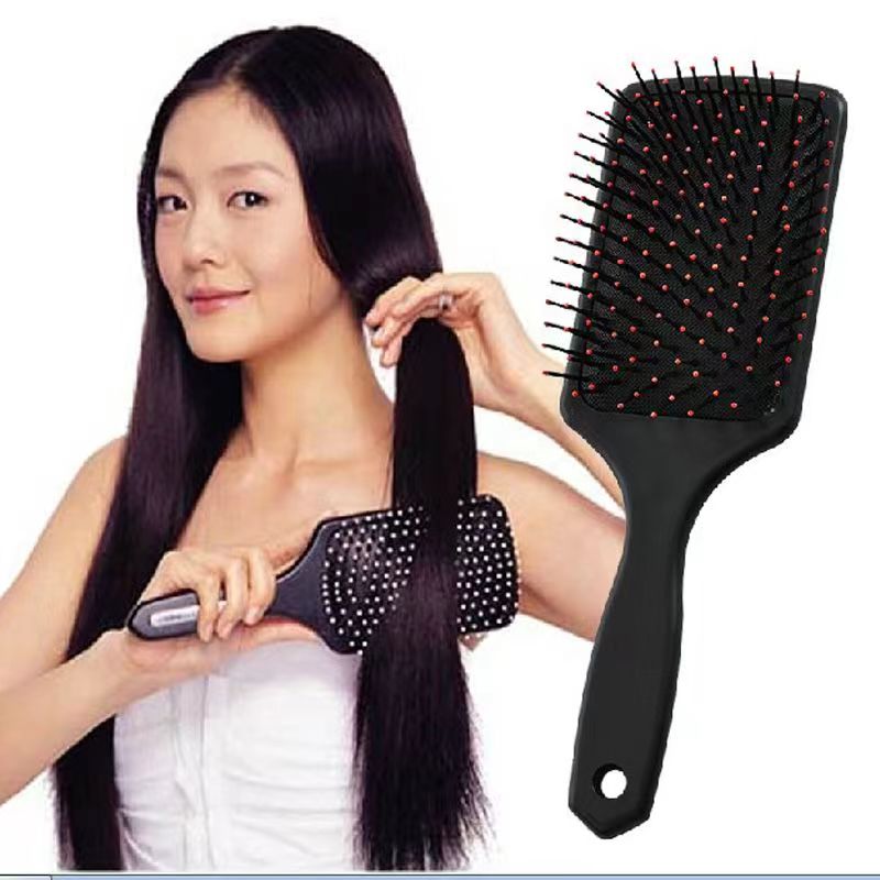 1 Pcs Large Hair Brush Black Plastic Massage Comb Large Toothed Wig Comb Wide Curly Hair Comb Air Cushion Comb