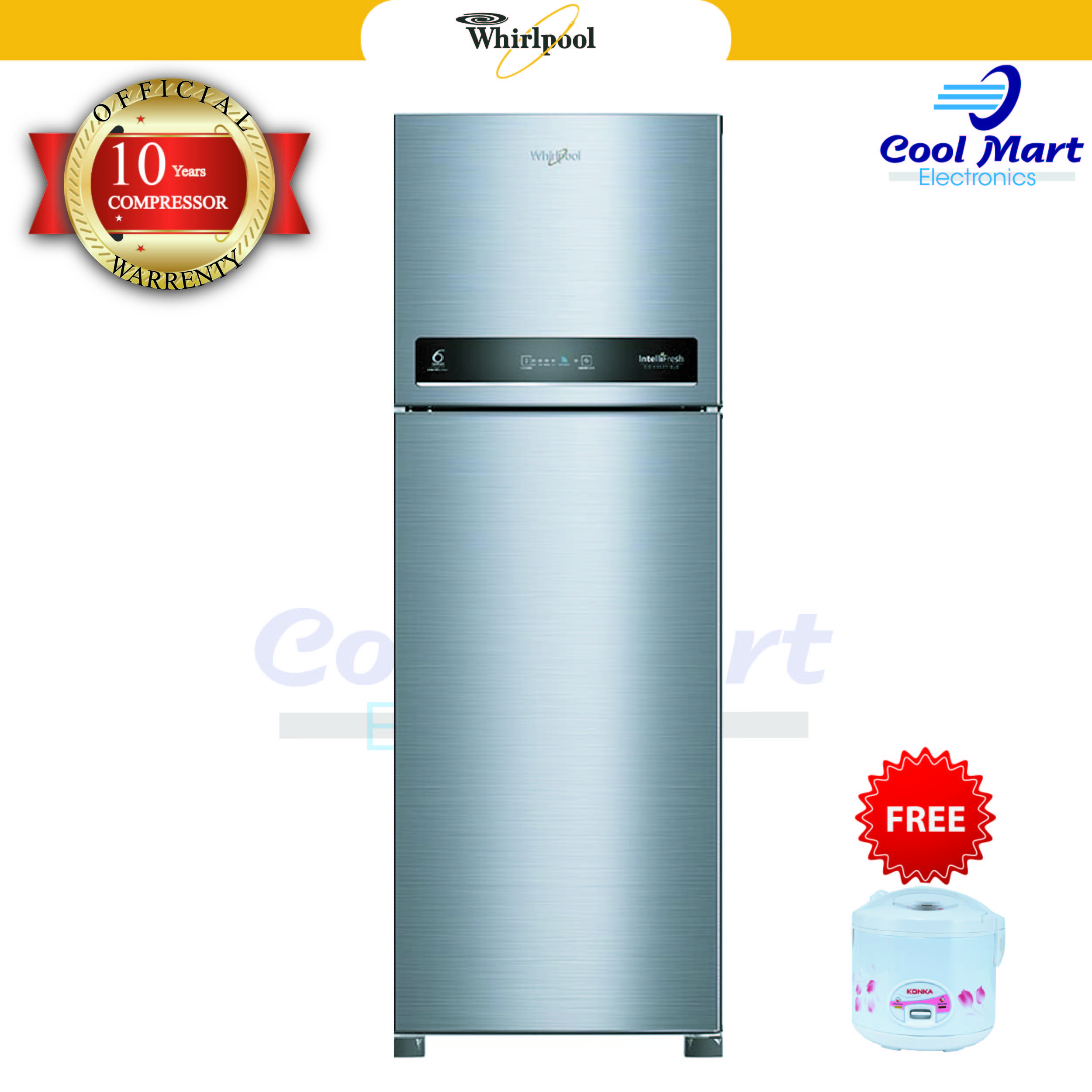 whirlpool 375 ltr fridge with inverter technology