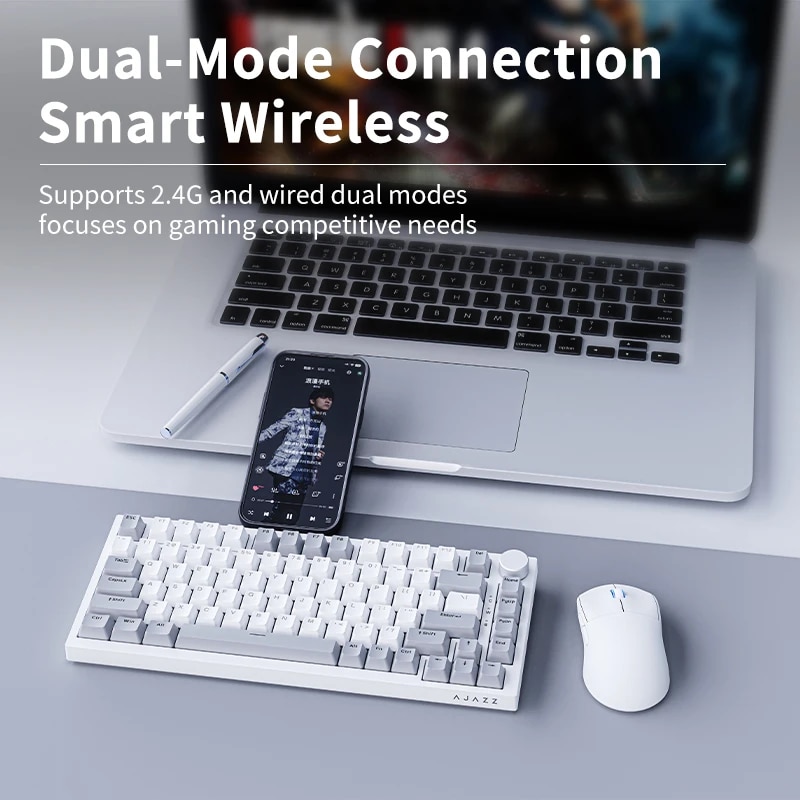 Ajazz NEW AJ199 MC Wireless Mouse 2.4GHz + Wired Gaming Mouse PAW3338 for Gaming Laptop PC Optical. 