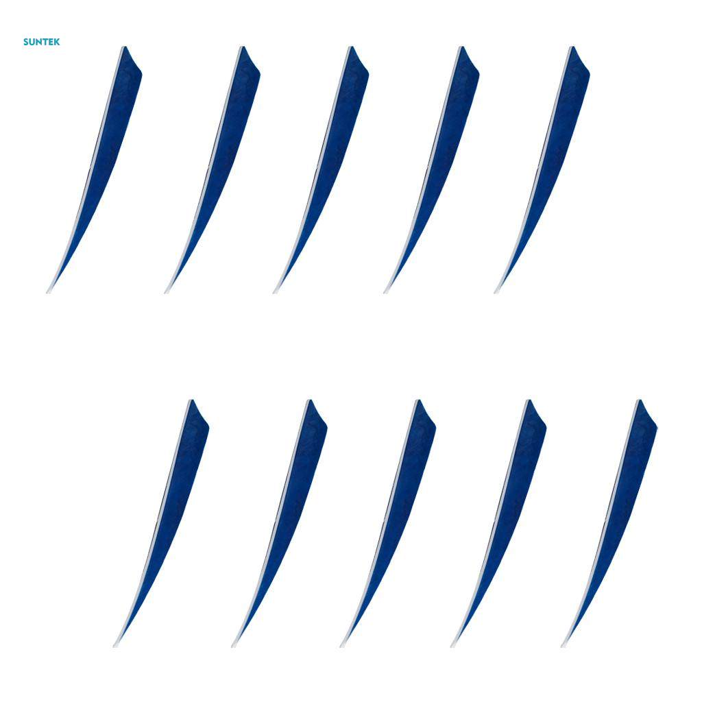 5x10 Pieces Shield Cut Archery Arrow Feather Fletching DIY Blue. 