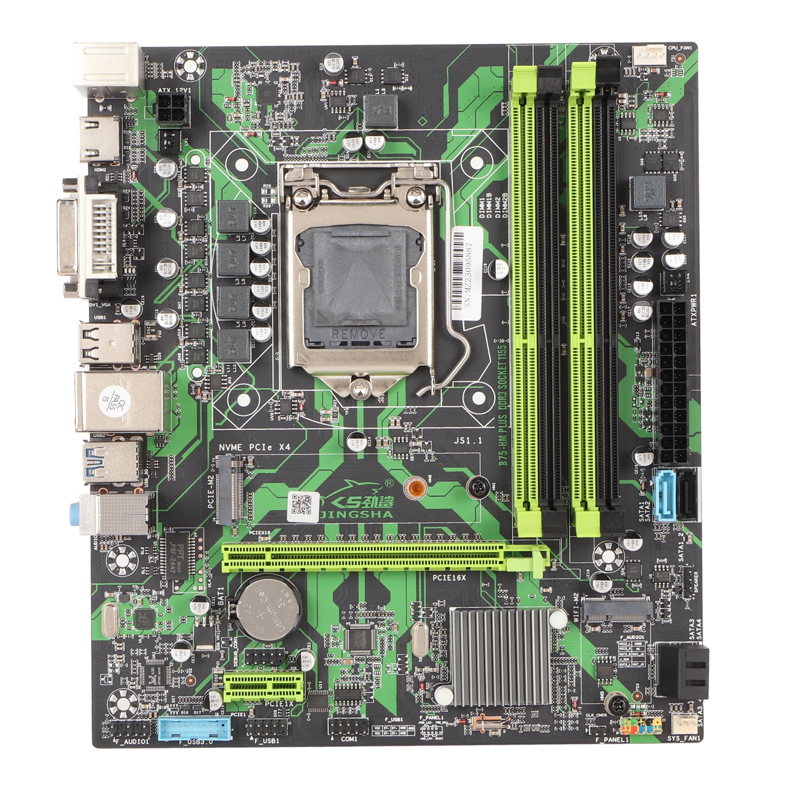 Desktop Motherboard B75 HM LGA 1155 Slot 4 DDR3 6Gbps SATA M.2 NVME PCIe X16 VGA HD Output ATX Motherboard for Mining