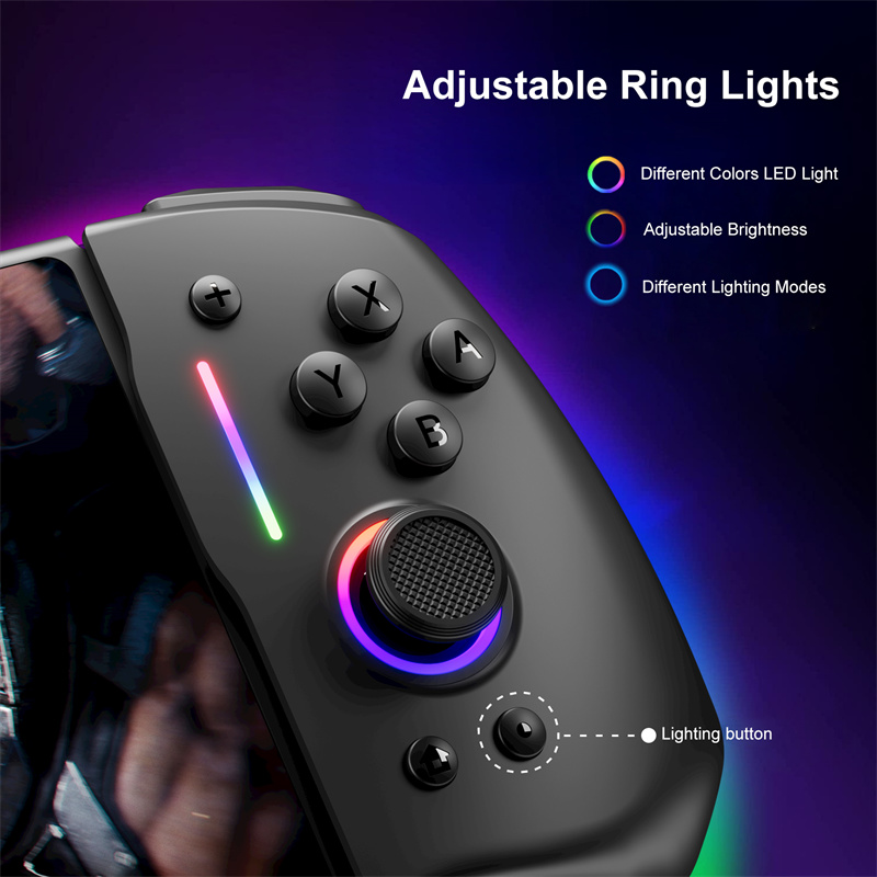 LinYuvo YS45 Pro Controller For Nintendo Switch RGB Colorful Light Game Joypad Consol Wired Handle Controller Joypad Gamepad. 