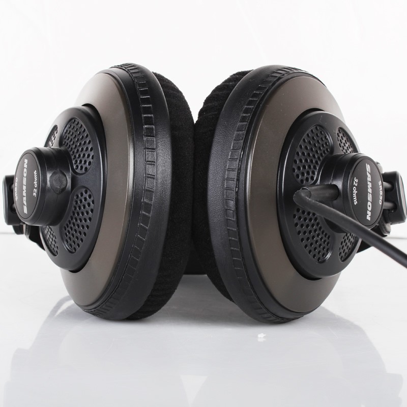 Original Samson SR850 monitoring headset with velour earpads semi-open-monitor headphone for studio,PC recording karaoke game. 