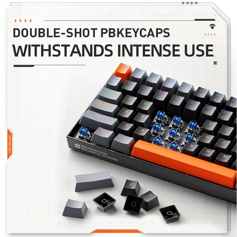 Machenike K500A-B84 Mechanical Keyboard 75% TKL Hot-Swappable Wired Gaming Keyboard 6-Color Backlit 84 Keys For PC Gamers Laptop. 