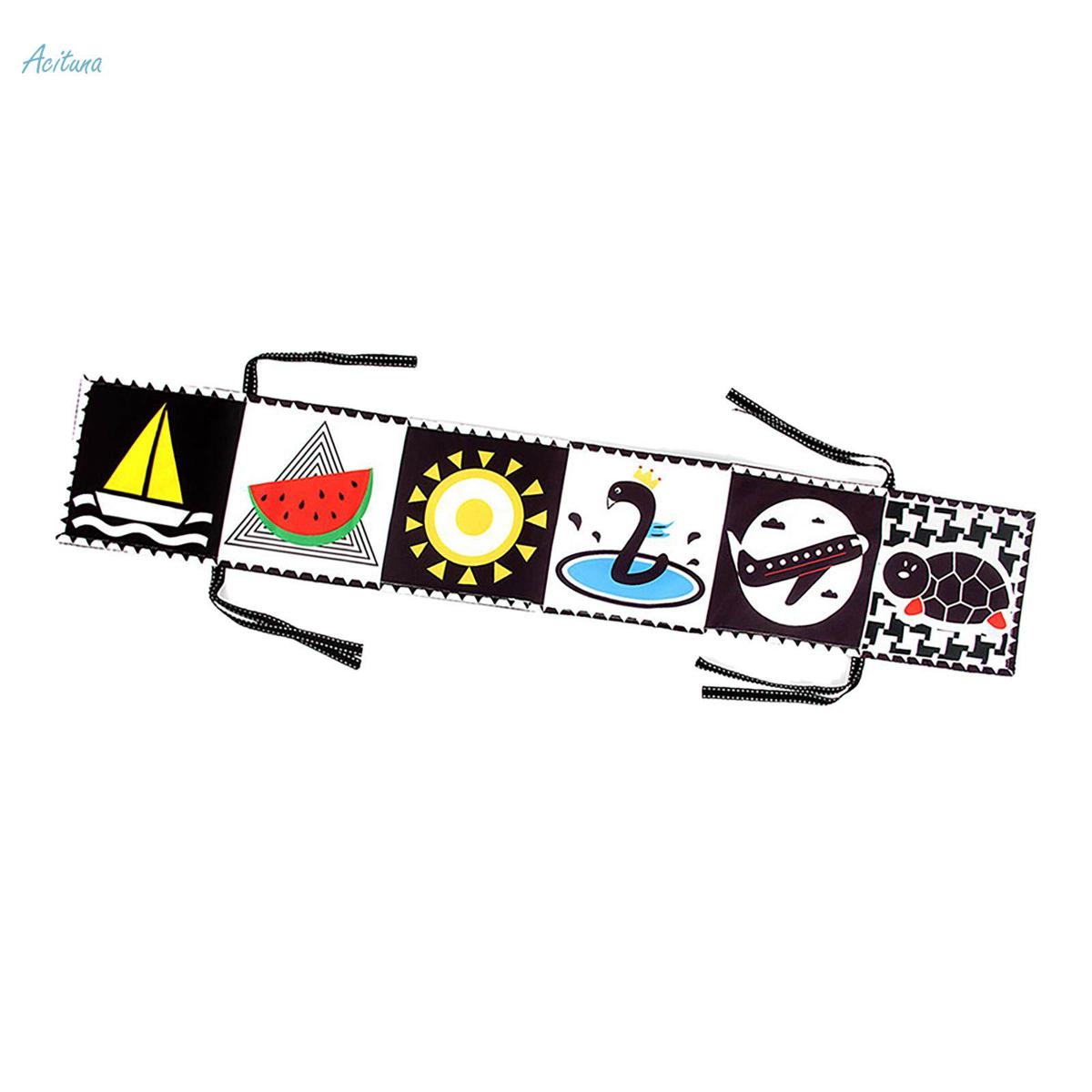 Black and White High Contrast for Baby, Infant Cloth Book Crib Toys, Early Educational Cloth Book for Newborns & Toddlers