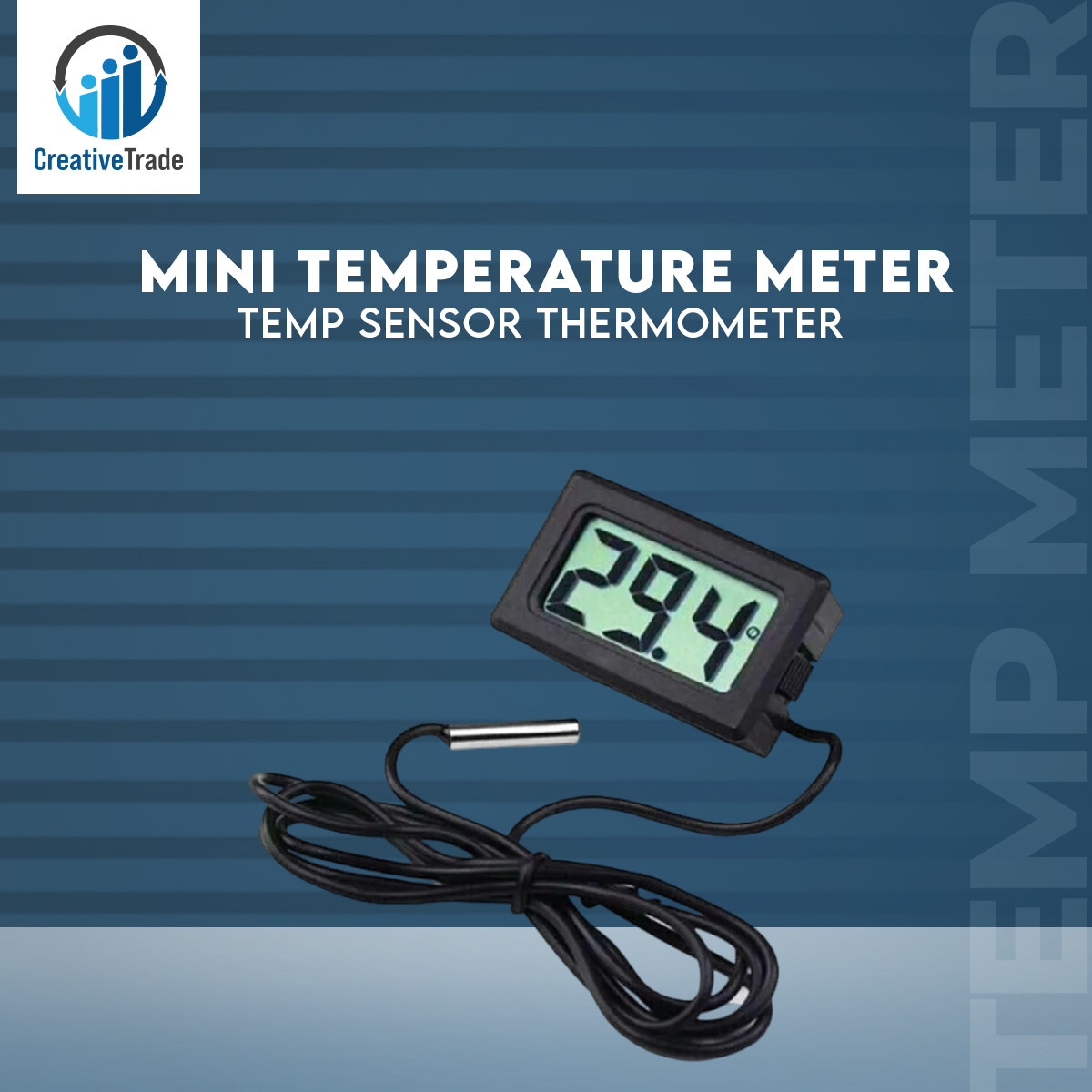 Mini Digital Temperature Meter with Temp Sensor Thermometer Ideal Use For Incubator. 