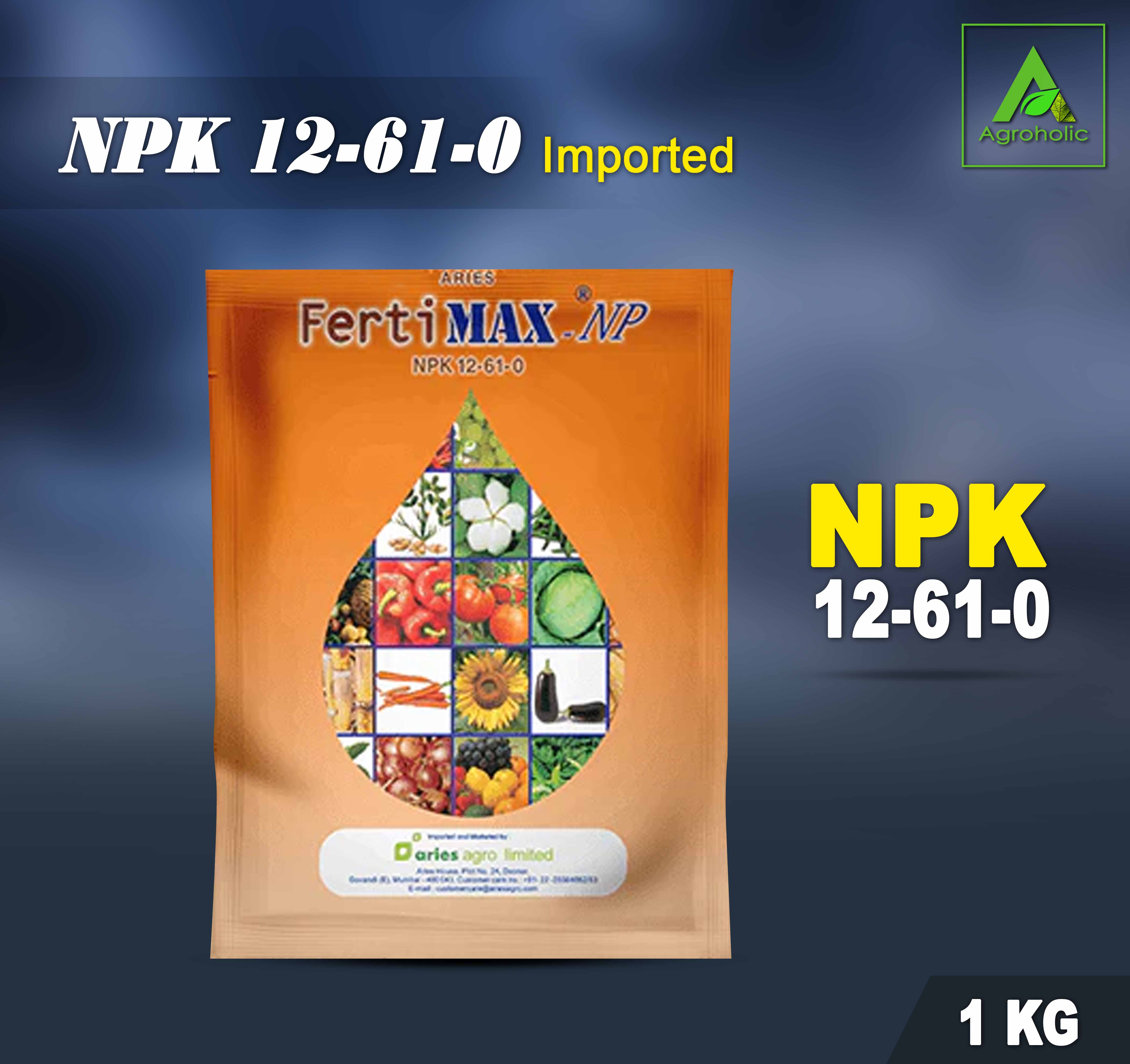 NPK 12-61-0 Fertimax NP (Aries Agro, Indian) - 1 kg Intact Packet