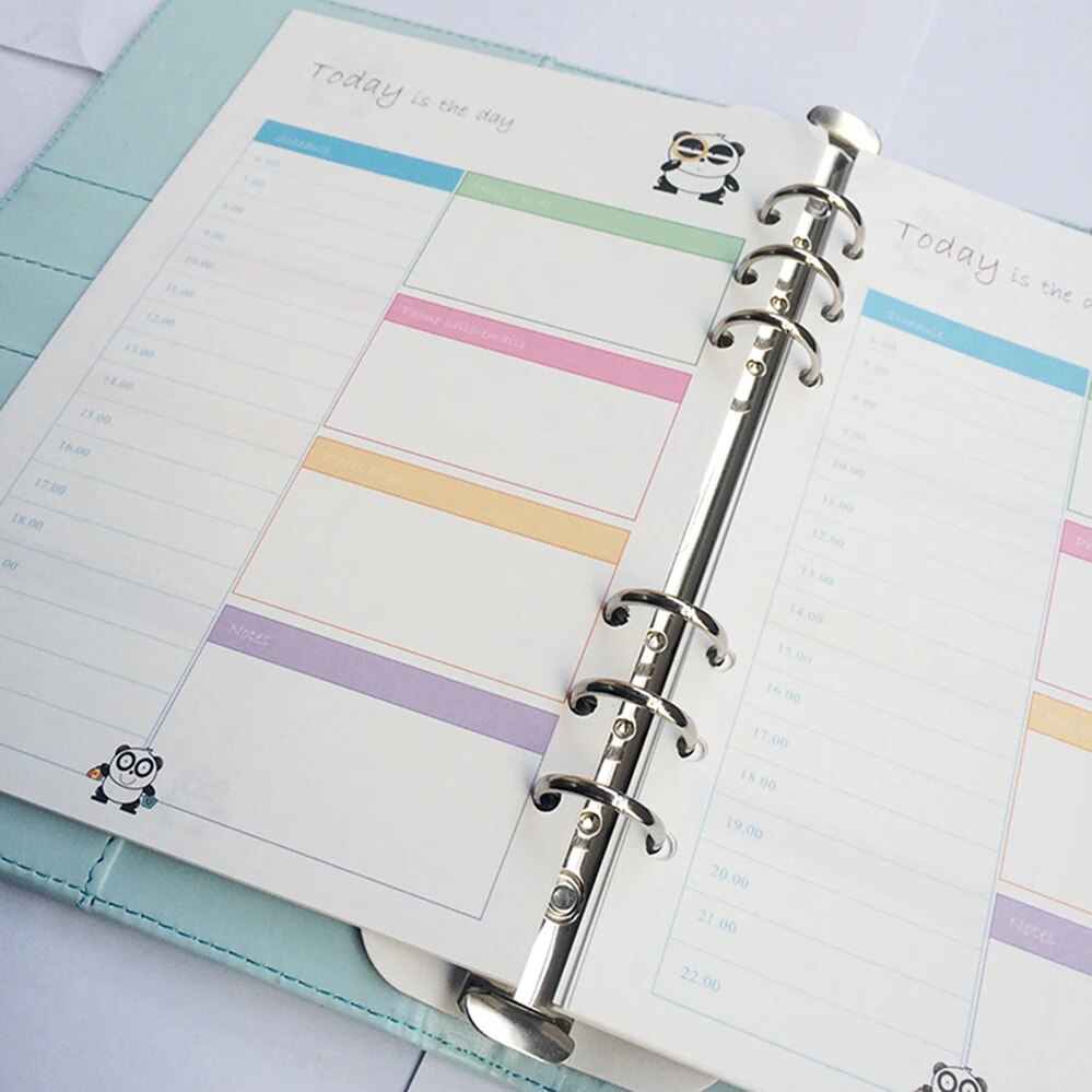 Rulers 80 Pages Scrap Booking Planner Organizer Refills Papers for 6-Rings Binder Notebook A5 A6 A7. 