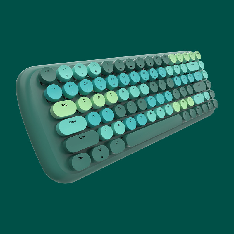 mofii Ferris Hand CANDY M Wired Mechanical Keyboard Girls Cute Retro Round Keycap Blue Switch Wireless 87 Keys. 